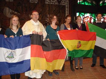 Die Flaggen der L&auml;nder, in die die Freiwilligen ausreisen