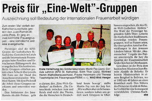 aus: WAZ vom 6.12.03